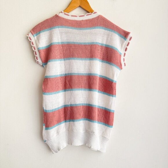 Vintage Striped Knit Short sleeve Top Made in England S - Picture 6 of 8